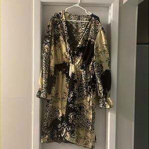 White and Tan dress from SHEIN 5X